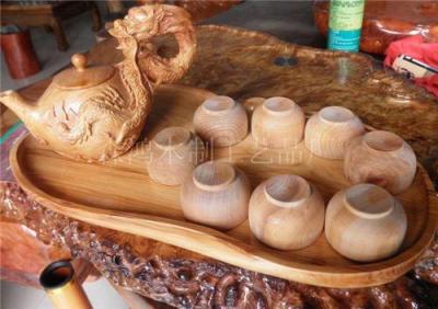 红豆杉雕刻茶壶