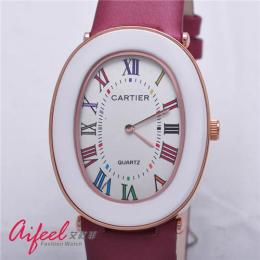 CARTIER 卡地亞 橢圓形陶瓷石英女士手表