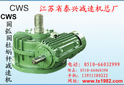 供应CWS系列圆弧圆柱蜗杆减速机
