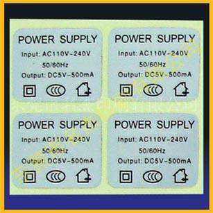 中堂不干胶 电源线标签 高步间隔胶贴纸 东莞印刷厂