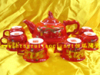 菏泽市厂家批发中国红瓷茶具套装 可加广告