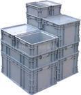 天津生产销售物流箱斜插式物流箱eu周转箱带盖塑料箱