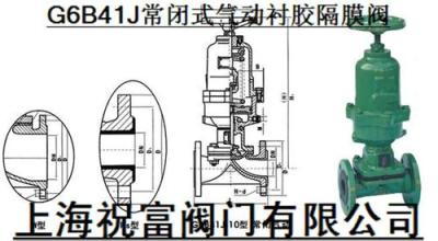 G6B41J常闭式气动衬胶隔膜阀