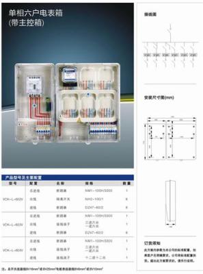 单相六户电表箱 带主控箱
