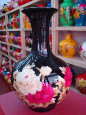 深圳加彩大花瓶 深圳颜色釉瓷瓶 深圳中国红大花瓶