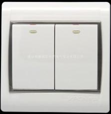 VPON曼邦電氣 兩位開關 墻壁開關 電源開關 拉絲金屬框