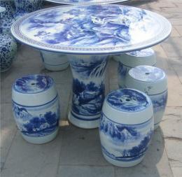 景德镇陶瓷瓷桌 瓷凳 户外休闲用品陶瓷 陶瓷工艺品
