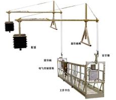 吊篮内使用登高类物品或攀栏跨越