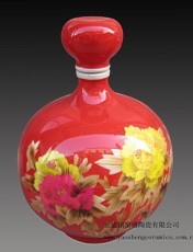 供应陶瓷酒具 青花陶瓷酒具 中国红陶瓷酒瓶