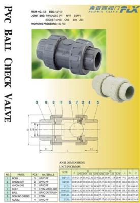 球阀止回阀 PVC止回阀 塑料止回阀 UPVC止回阀