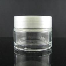 供应50g透明玻璃膏霜瓶 玻璃膏霜瓶 圆柱膏霜瓶