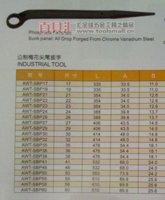 力可达工具LICOTA工具力可达梅花尖尾扳手