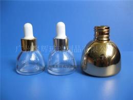 半球形玻璃电镀瓶精华液瓶配套胶头滴管铝化盖