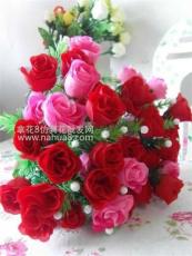 15頭玫瑰花蕾絹花批發-仿真花批發