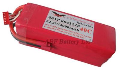 供应高倍率聚合物锂电池组 6S1P 22.2V/4000mAh 20C