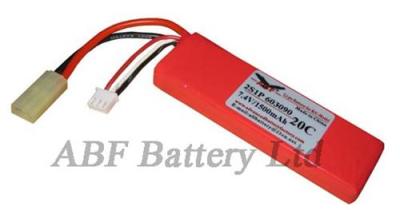 供应高倍率聚合物锂电池组2S1P 7.4V/1500mAh 20C