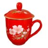 景德镇带盖子茶杯 茶具 花开富贵 活动纪念品陶瓷茶杯