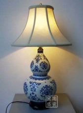 景德镇青花葫芦瓶卧室床头灯具 淡雅美绘 现代中式风格
