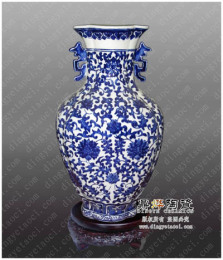 青花瓷花瓶 青花陶瓷摆件饰品 仿古陶瓷饰品