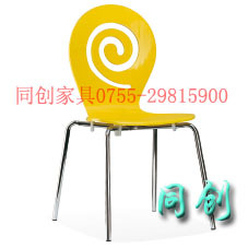 黄色曲木椅 新款曲木椅 个性快餐椅 曲木快餐椅