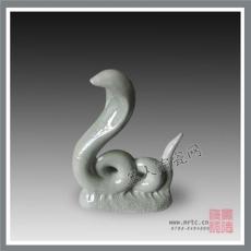 高档礼品瓷器 刘远长作品 青蛇 陶瓷雕塑