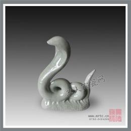 高檔禮品瓷器 劉遠(yuǎn)長(zhǎng)作品 青蛇 陶瓷雕塑