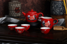 红瓷茶具 中国红瓷茶具 济南批发专卖